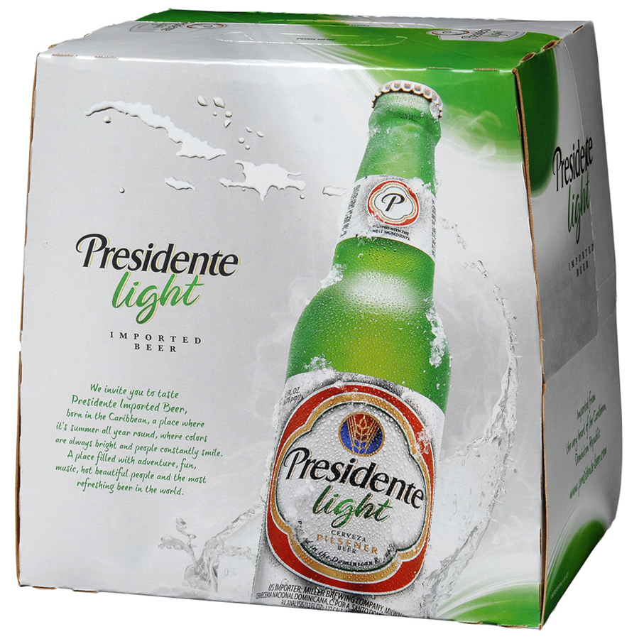 Presidente Light Lager - Beer - 12 Pack 12oz Bottles
