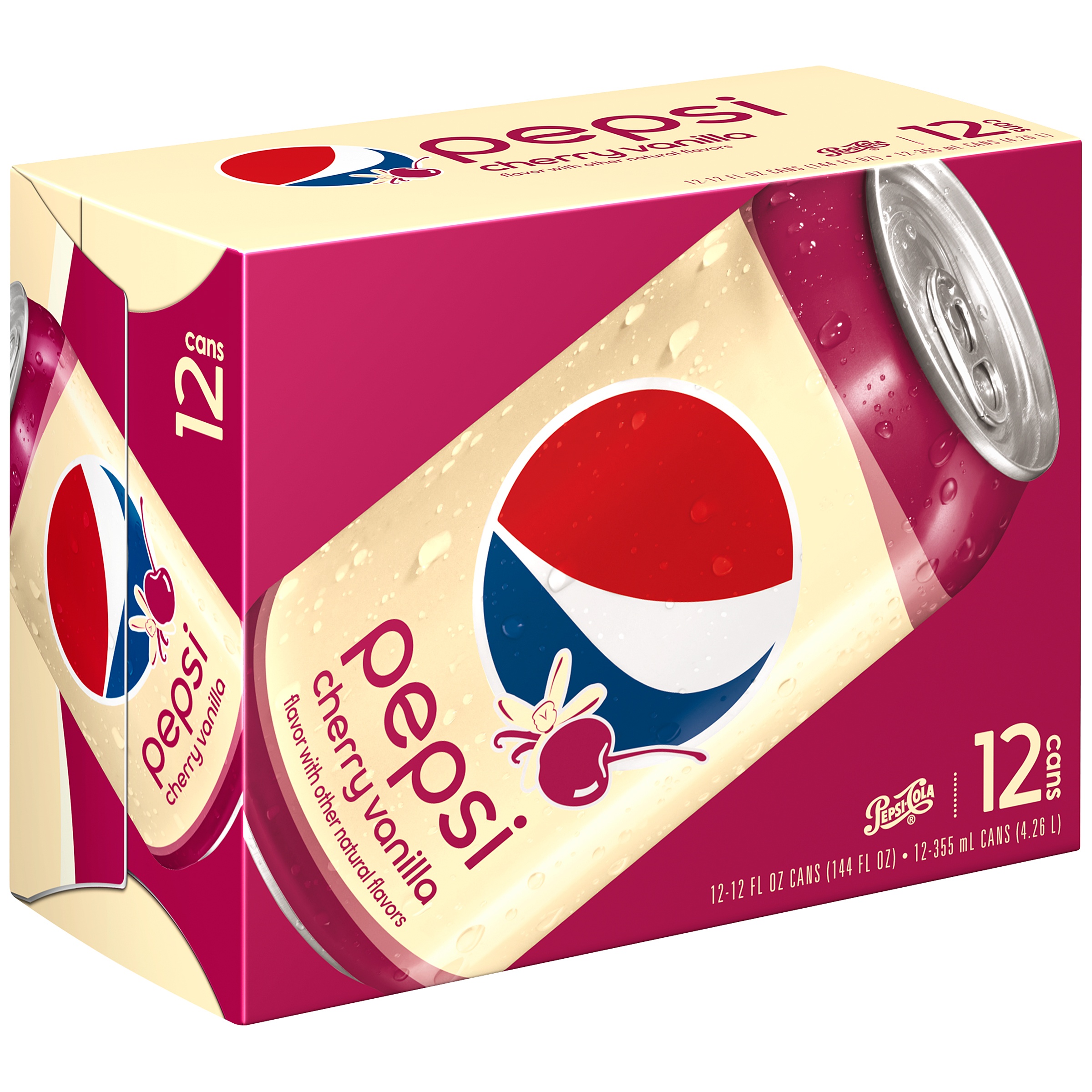 Pepsi Cherry Vanilla Cola Soda, 12 Fl. Oz., 12 Count