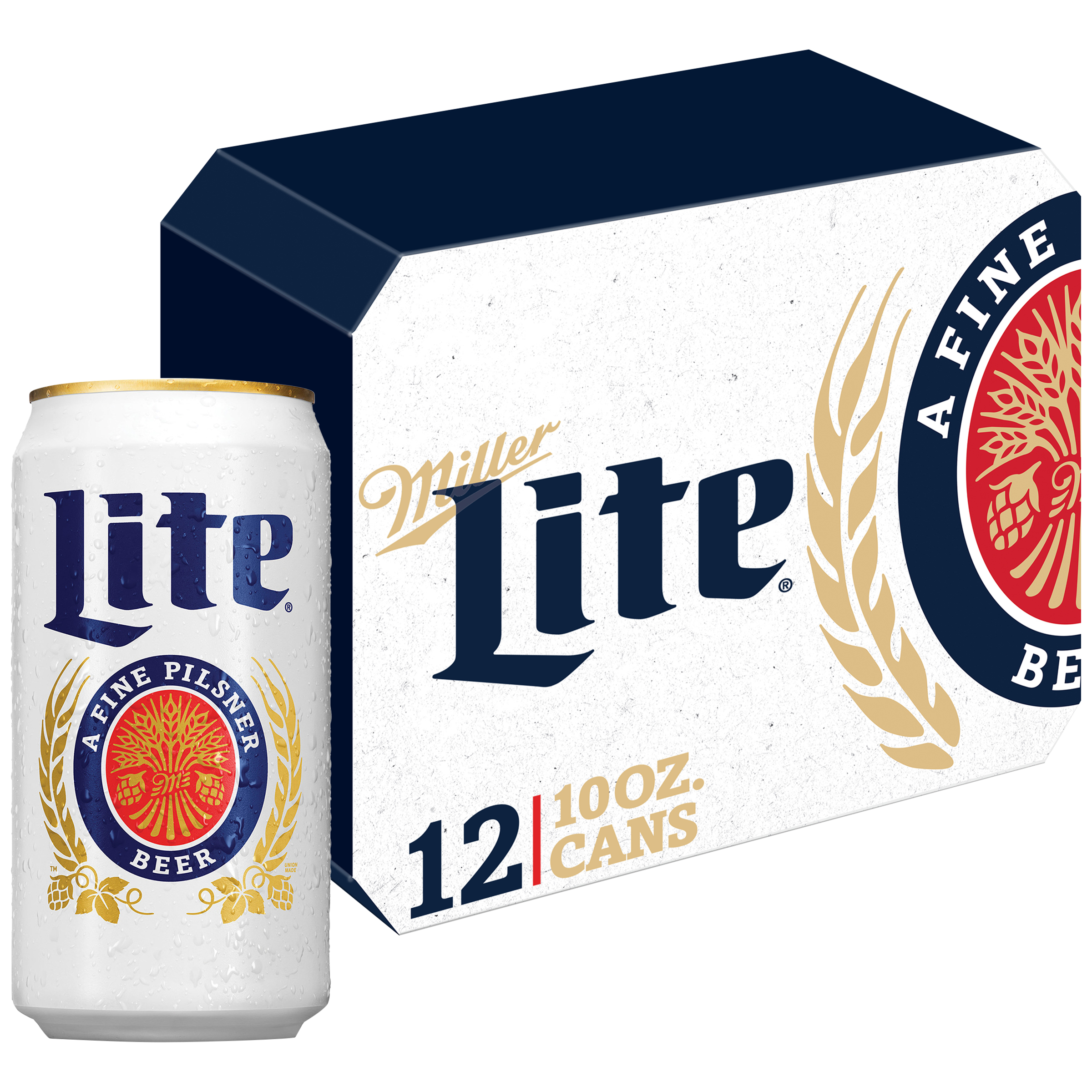 Miller Lite Beer, American Lager, 12 Pack Light Beer, 10 Fl. Oz. Cans, 4.2% ABV