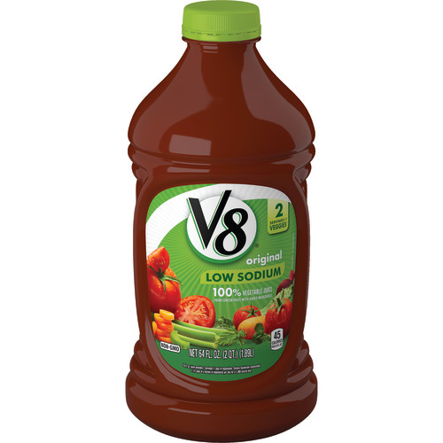 V8 Low Sodium Original 100% Vegetable Juice  64 Fl Oz Bottle