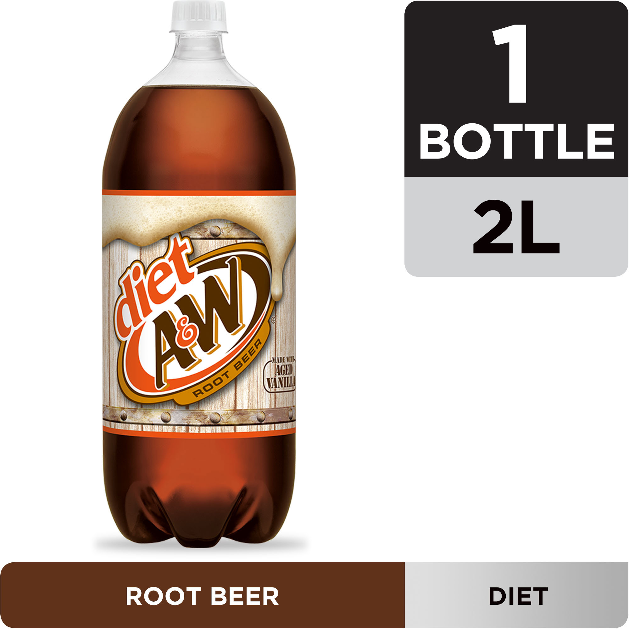 A&W Zero Sugar Root Beer Soda  2 L Bottle