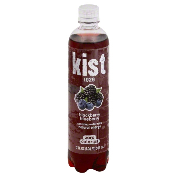 KIST, SPARKLING WATER WITH NATURAL ENERGY, BLACKBERRY, BLUEBERRY