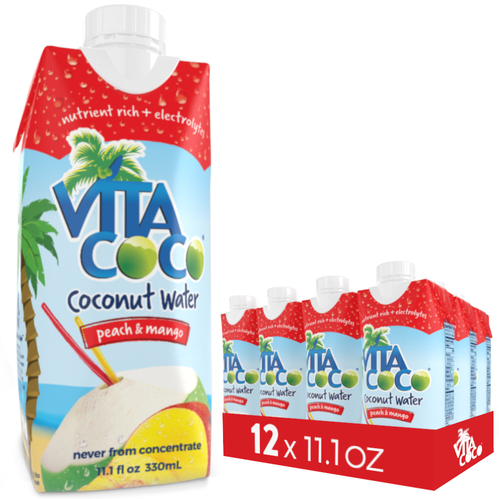 Vita Coco Coconut Water, Peach & Mango, 11.1 Fl Oz, 12 Count