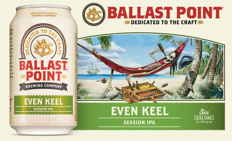Ballast Point Even Keel Session IPA Craft Beer, 6 Pk 12 Fl Oz Cans, 3.8% ABV