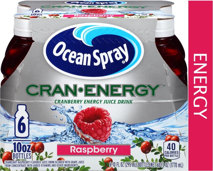 Ocean Spray Cran Energy Raspberry Juice Drink  10 Fl Oz  6 Ct