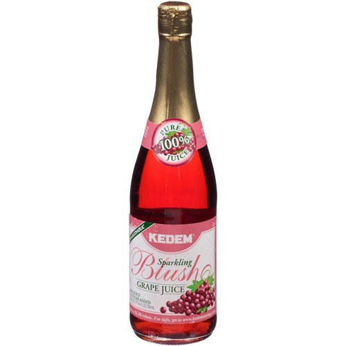 Kedem Sparkling Blush Grape, 100% Juice, 25.4 Fl Oz, (Pack of 12)