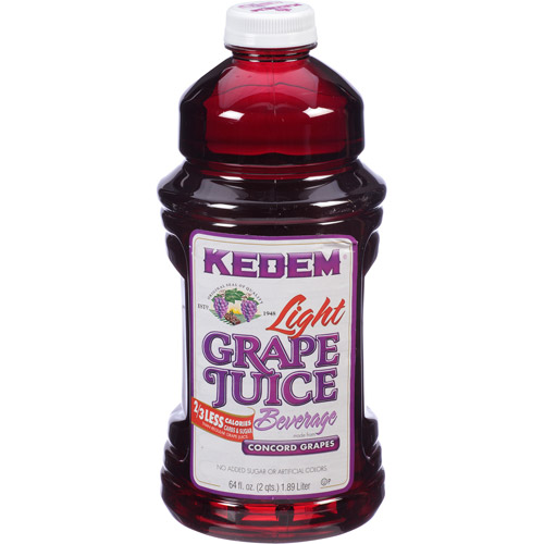 Kedem 100% Juice  Light Grape  64 Fl Oz (Pack of 8)