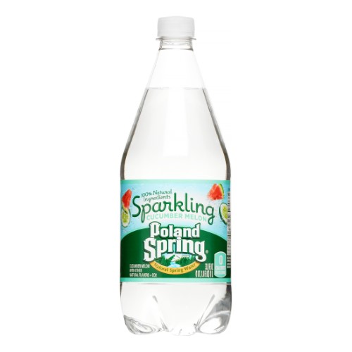 Poland Spring Sparkling Natural Spring Water, Cucumber Melon, 33.8 Fl Oz, 12 Count