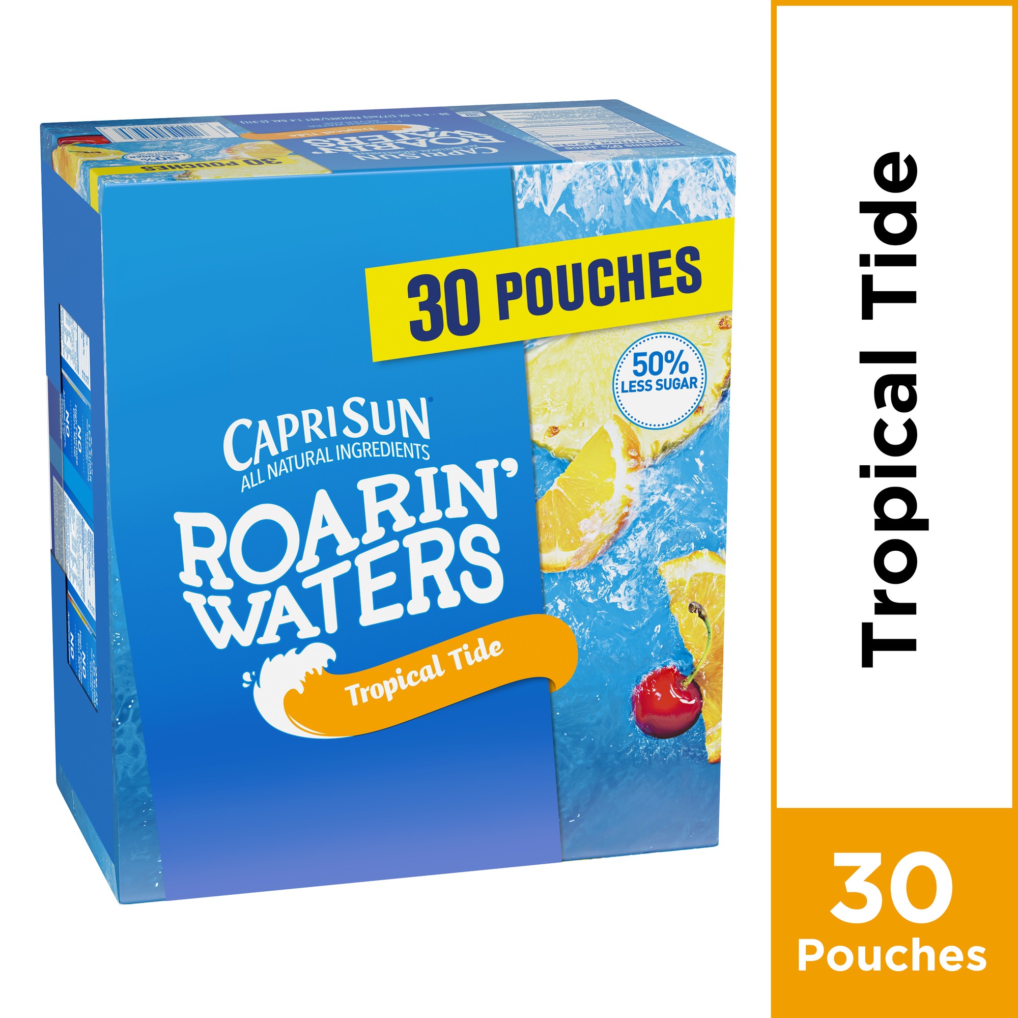 Capri Sun Roarin  Waters Tropical Tide Flavored Water Kids Drink Pouches  30 Ct Box  6 Fl Oz Pouches