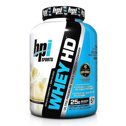 BPI Sports Whey HD Ultra Premium Protein Powder, Banana Marshmallow, 4.5 Lb