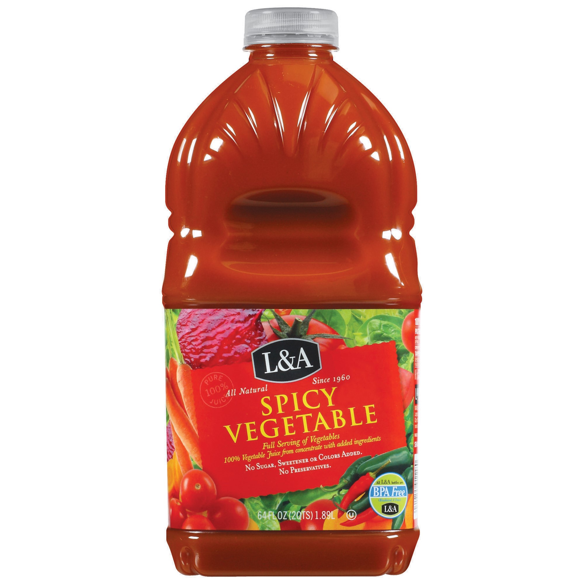 L&a 100% Juice, Spicy Vegetable, 64 Fl Oz, 1 Count