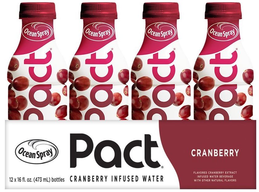 Ocean Spray Pact Cranberry Infused Water, 16 Fl Oz, 12 Count