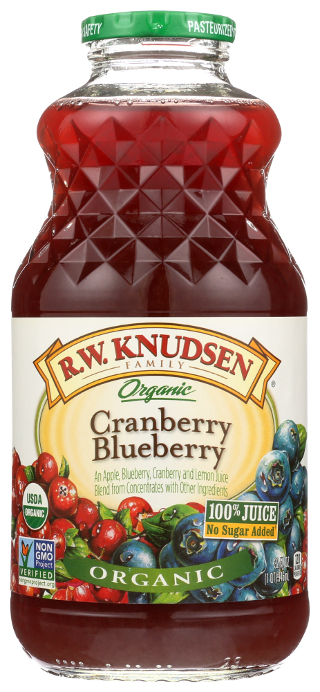 Rw Knudsen Family, Organic Cranberry Blueberry Juice, Case of 6 X 32 Oz