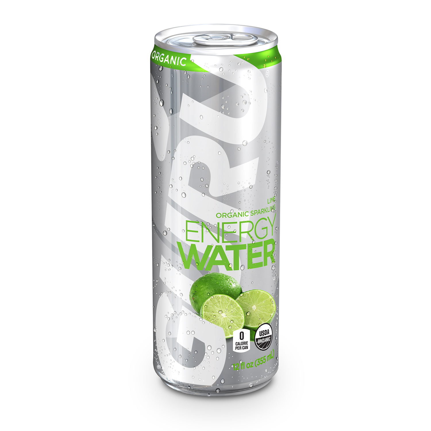 GURU Organic Energy Water, Lime, 12 Fl Oz Can, Pack of 12