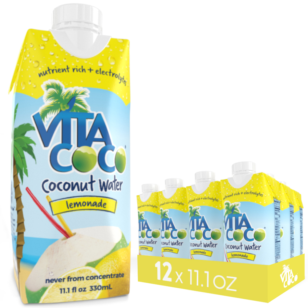 Vita Coco Coconut Water, Lemonade, 11.1 Fl Oz, 12 Count