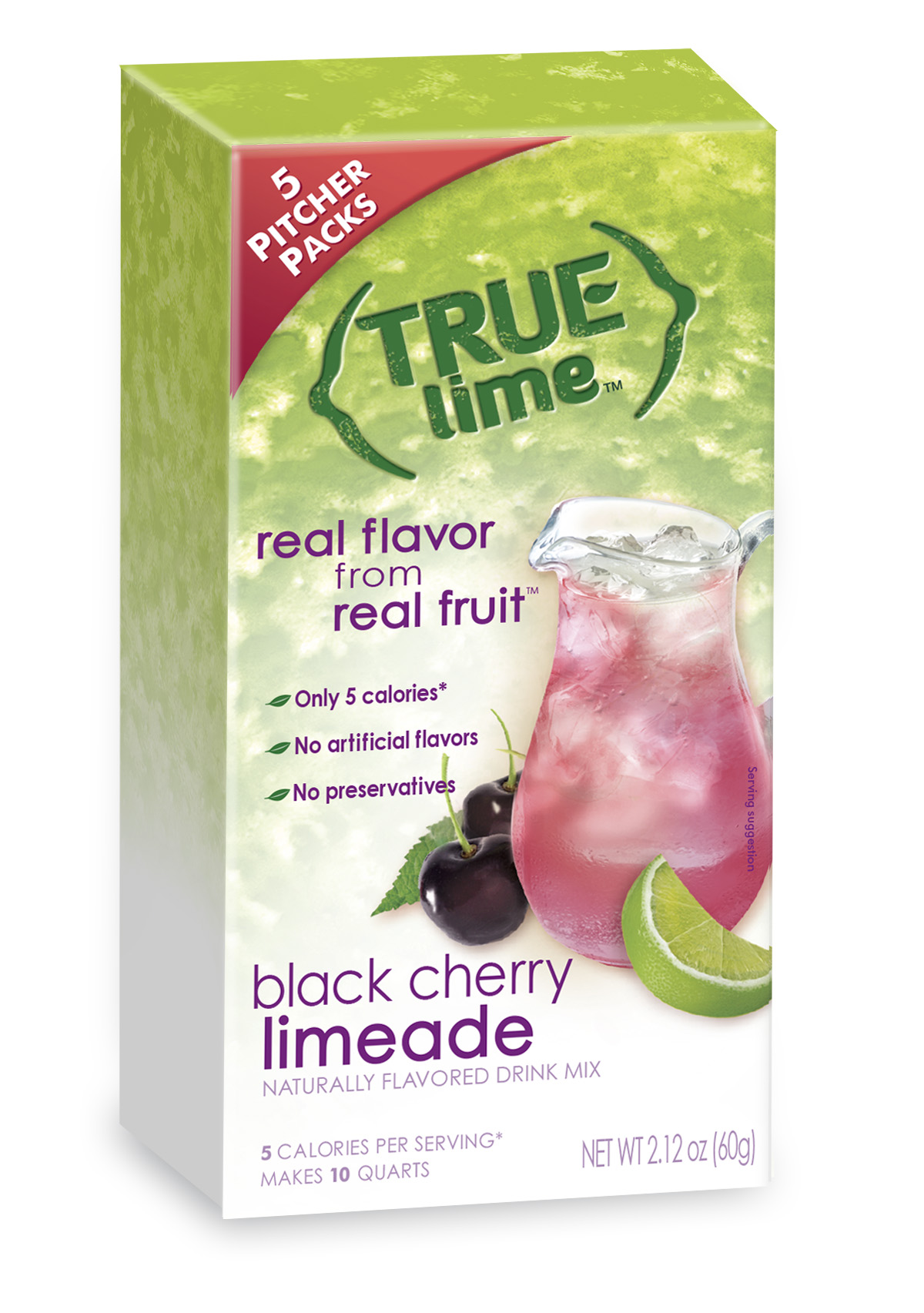 Diet info for TRUE LIME, LIMEADE DRINK MIX, BLACK CHERRY, BLACK CHERRY