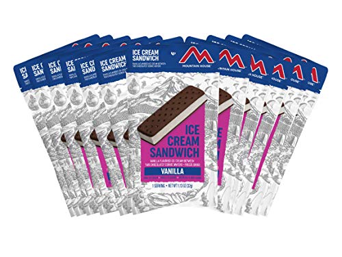 Mountain House Vanilla Ice Cream Sandwich | Freeze Dried Backpacking & Camping Food | 12-Pack