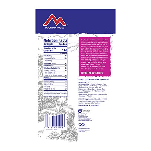 Mountain House Vanilla Ice Cream Sandwich | Freeze Dried Backpacking & Camping Food | 12-Pack thumbnail