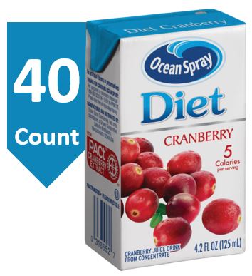 Ocean Spray Diet Juice Drink, 4.23 Fl Oz Drink Boxes, 40 Count