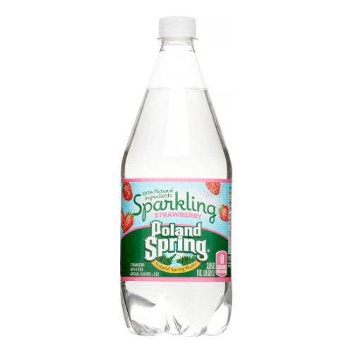 Poland Spring Sparkling Natural Spring Water, Strawberry, 33.8 Fl Oz, 12 Count