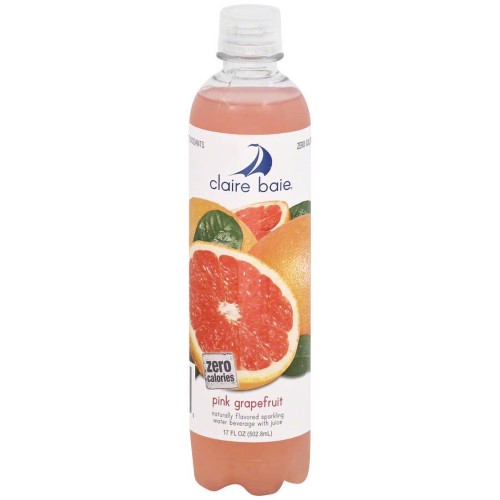 Claire Baie Pink Grapefruit Carbonated Water, 17 Fl Oz, (Count of 12)
