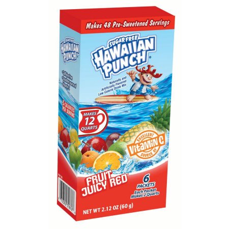 Hawaiian Punch Drink Mix, Fruity Juice Red, .75 Oz, 6 Packets, 8 Count