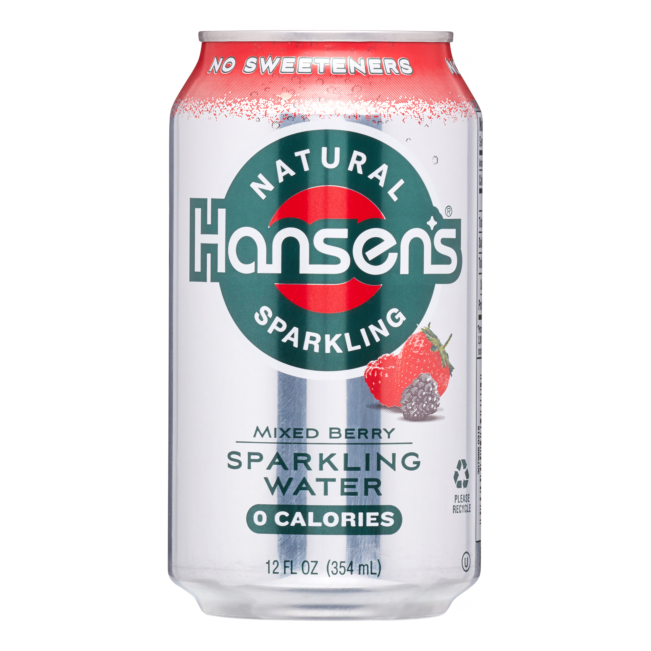 Hansen's Sparkling Water, Mixed Berry, 12 Fl Oz (Innerpack of 8)