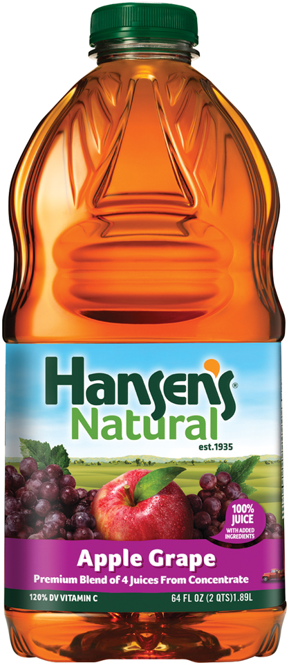 Hansen's Natural Juice, Apple Grape, 64 Fl Oz