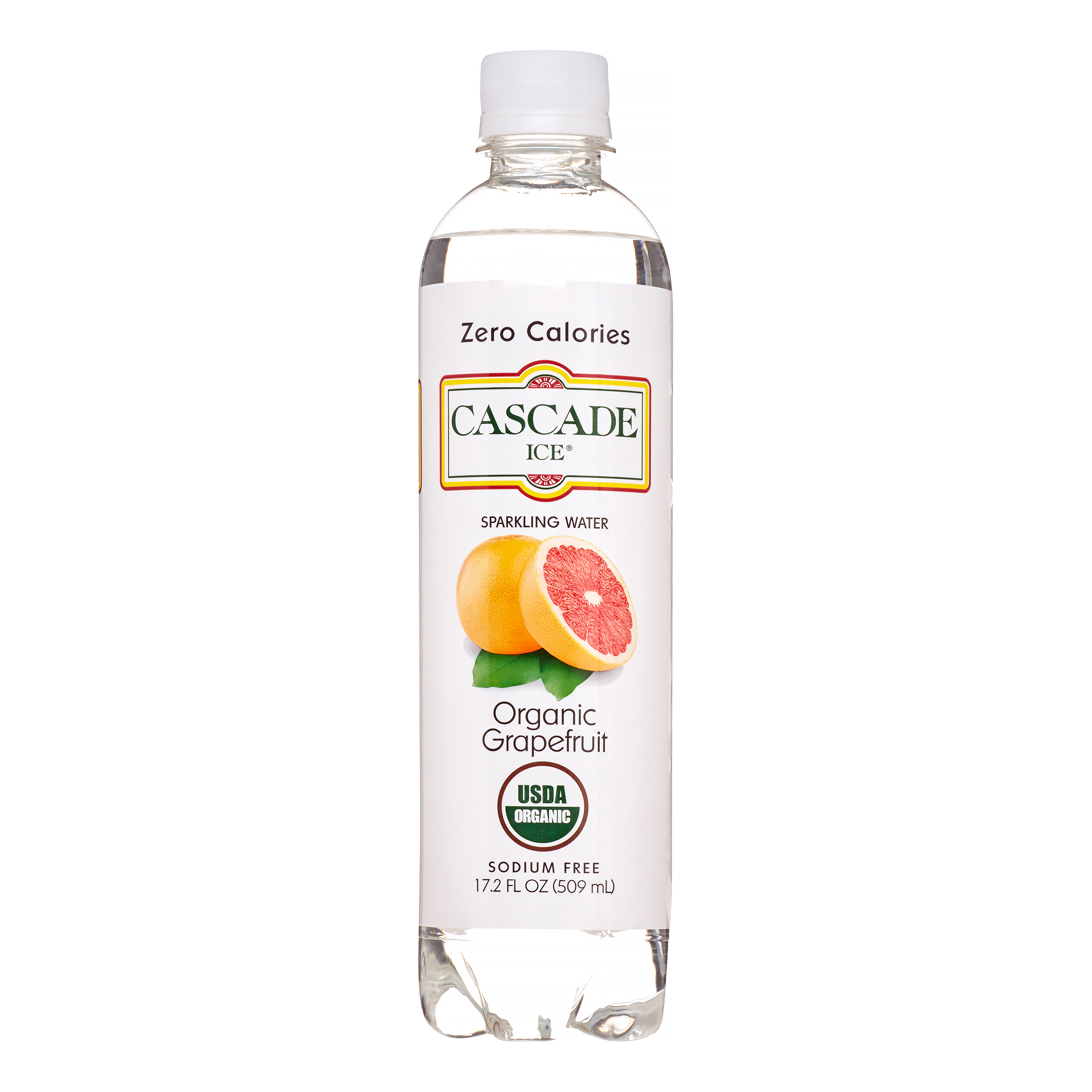 Cascade Ice Organic Sparkling Water, Grapefruit, 17.2 Oz (Case of 12)