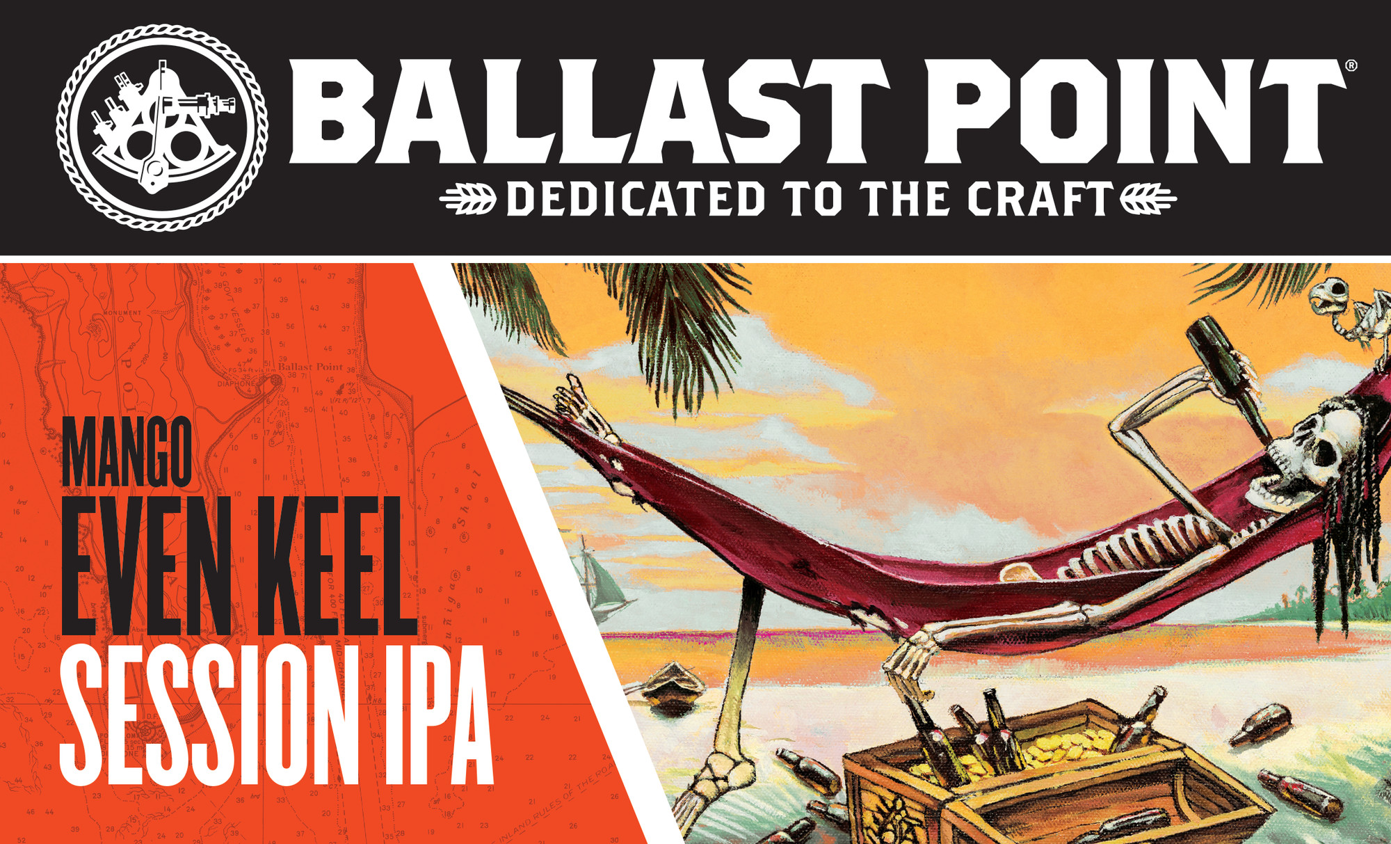 Ballast Point Even Keel Mango Session IPA Craft Beer, 6 Pk 12 Fl Oz Cans, 3.8% ABV
