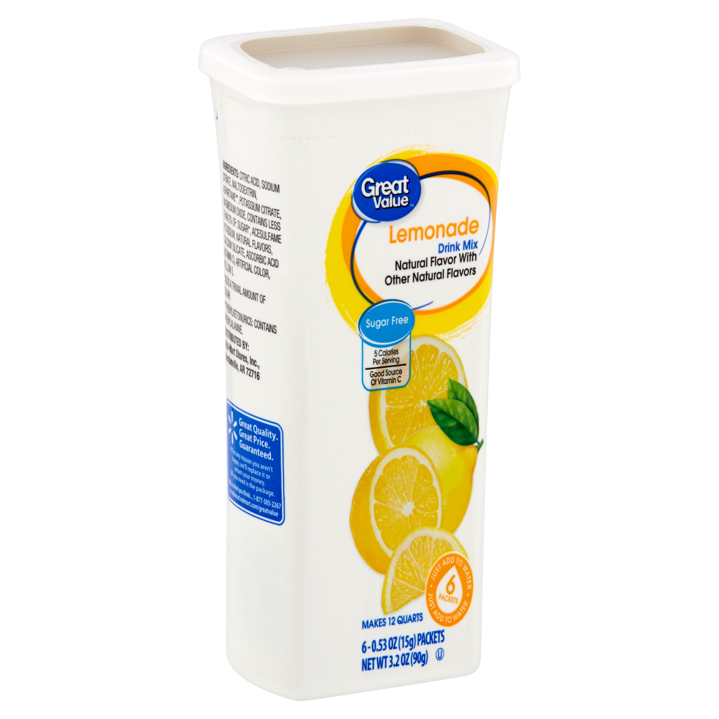 (18 Packets) Great Value Lemonade Sugar-Free Drink Mix Image