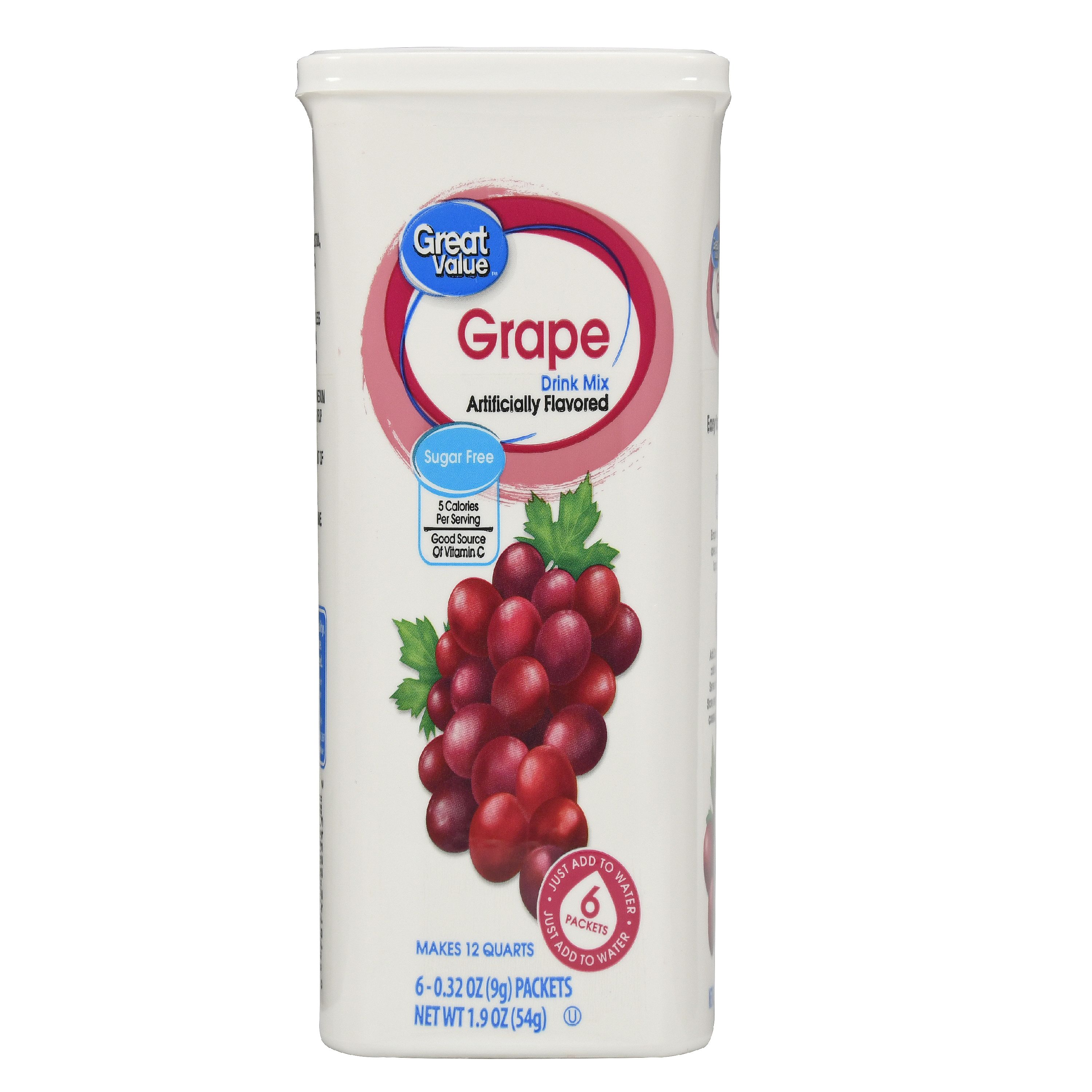 (18 Packets) Great Value Grape Sugar-Free Drink Mix Image
