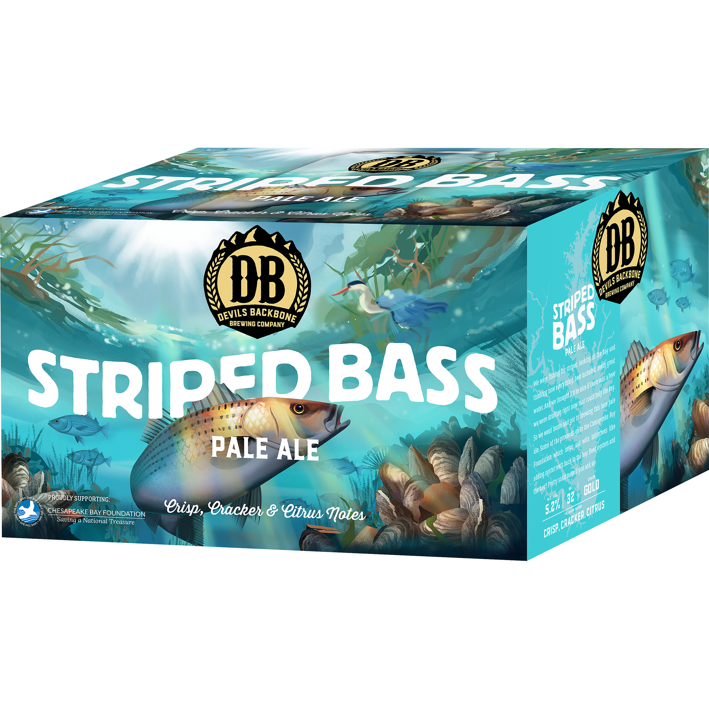 Devils Backbone Brewing Company Striped Bass, 6-Pack, 12 Fl. Oz. Can, 5.2% ABV