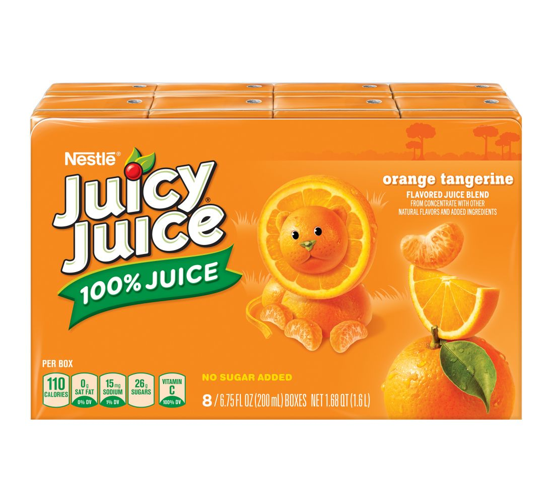 Wrigleys Juicy Juice Orange Tangerine Juice, 54 FL OZ (Pack of 4)