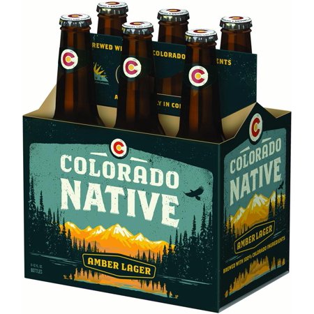 Colorado Native Beer, Amber Lager, 6 Pack, 12 Fl. Oz. Cans, 5.5% ABV