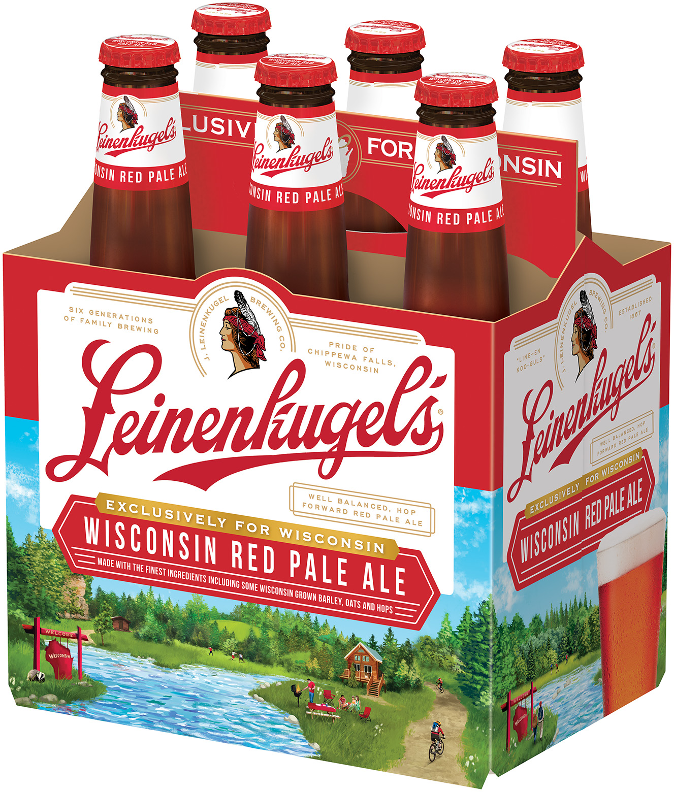 Leinenkugel's Wisconsin Red Pale Ale Beer, 6 Pack, 12 Fl. Oz. Bottles, 5.6% ABV