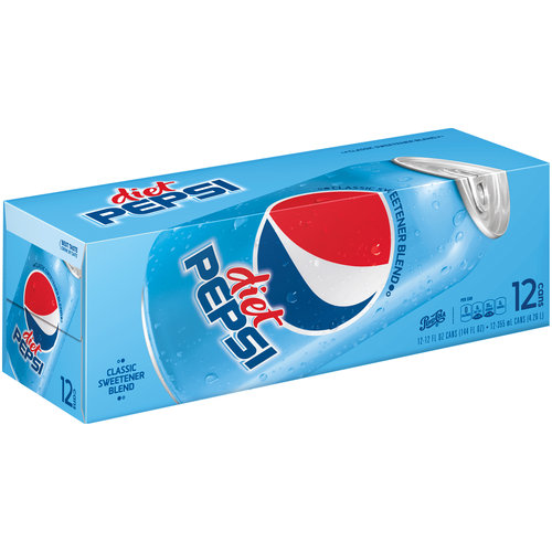 Pepsi Classic Sweetener Blend Diet Cola Soda, 12 Fl. Oz., 12 Count