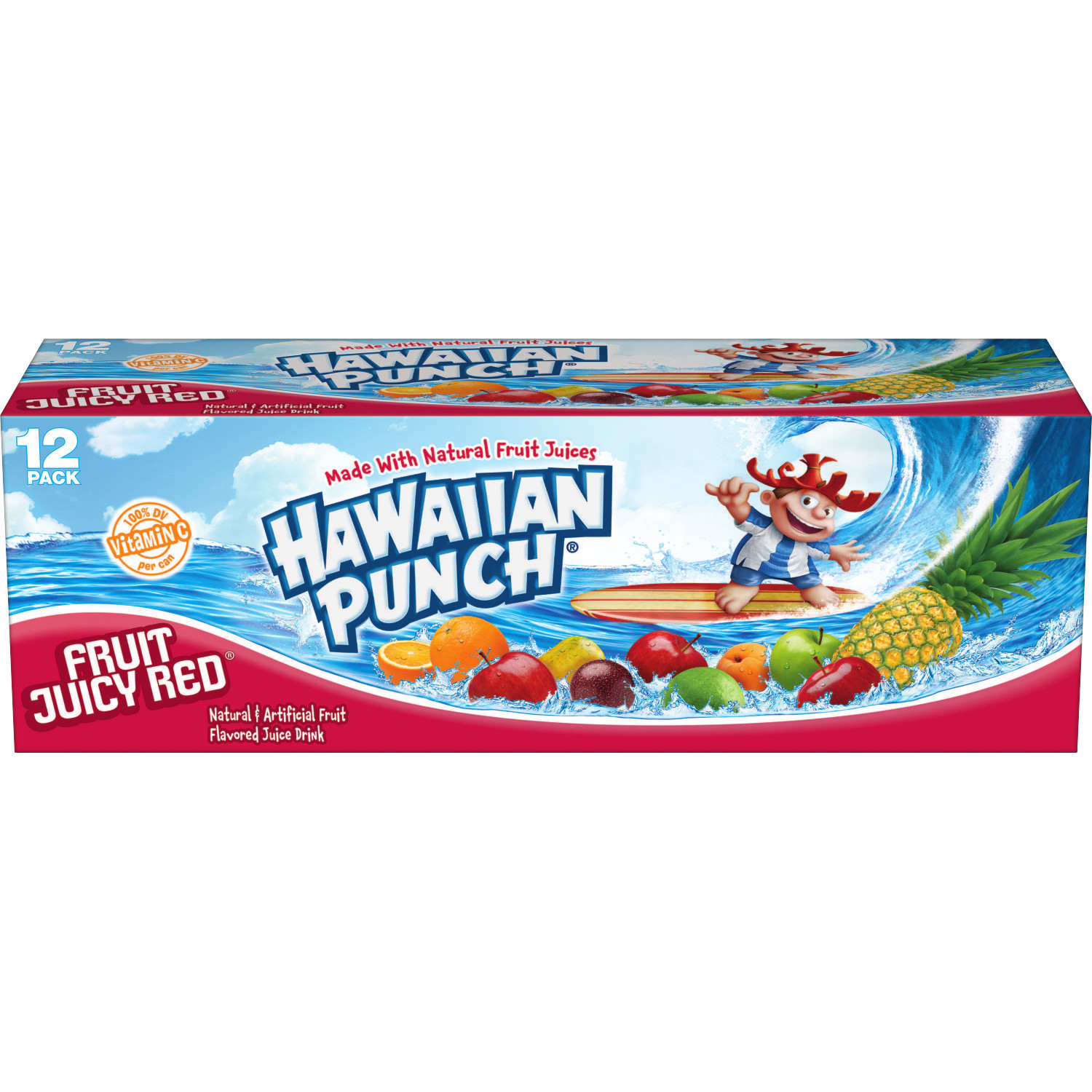 Hawaiian Punch Gluten-Free Fruit Juicy Red Juice Drink  12 Fl Oz  12 Pack
