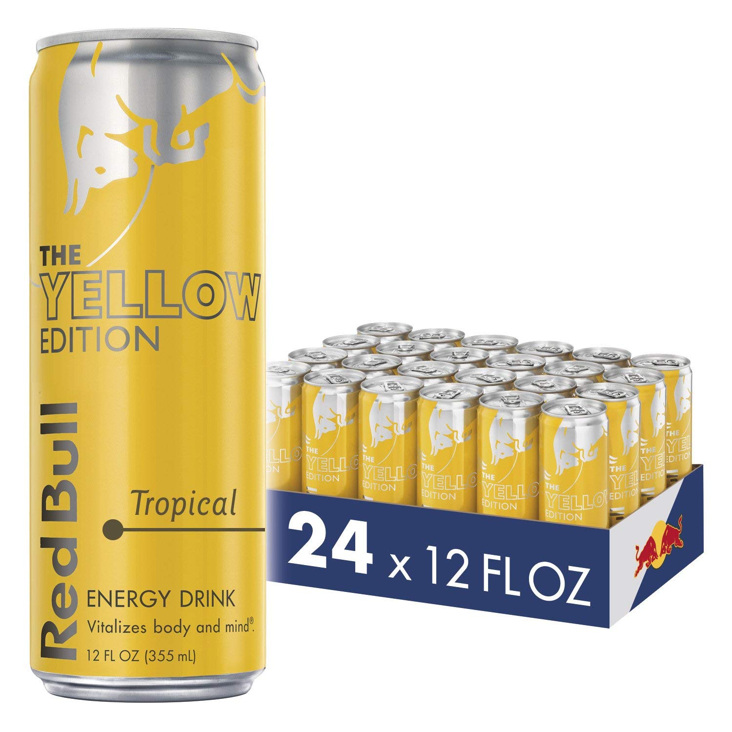 Red Bull Energy Drink  the Yellow Edition  Tropical  12 Fl Oz (24 Pack)