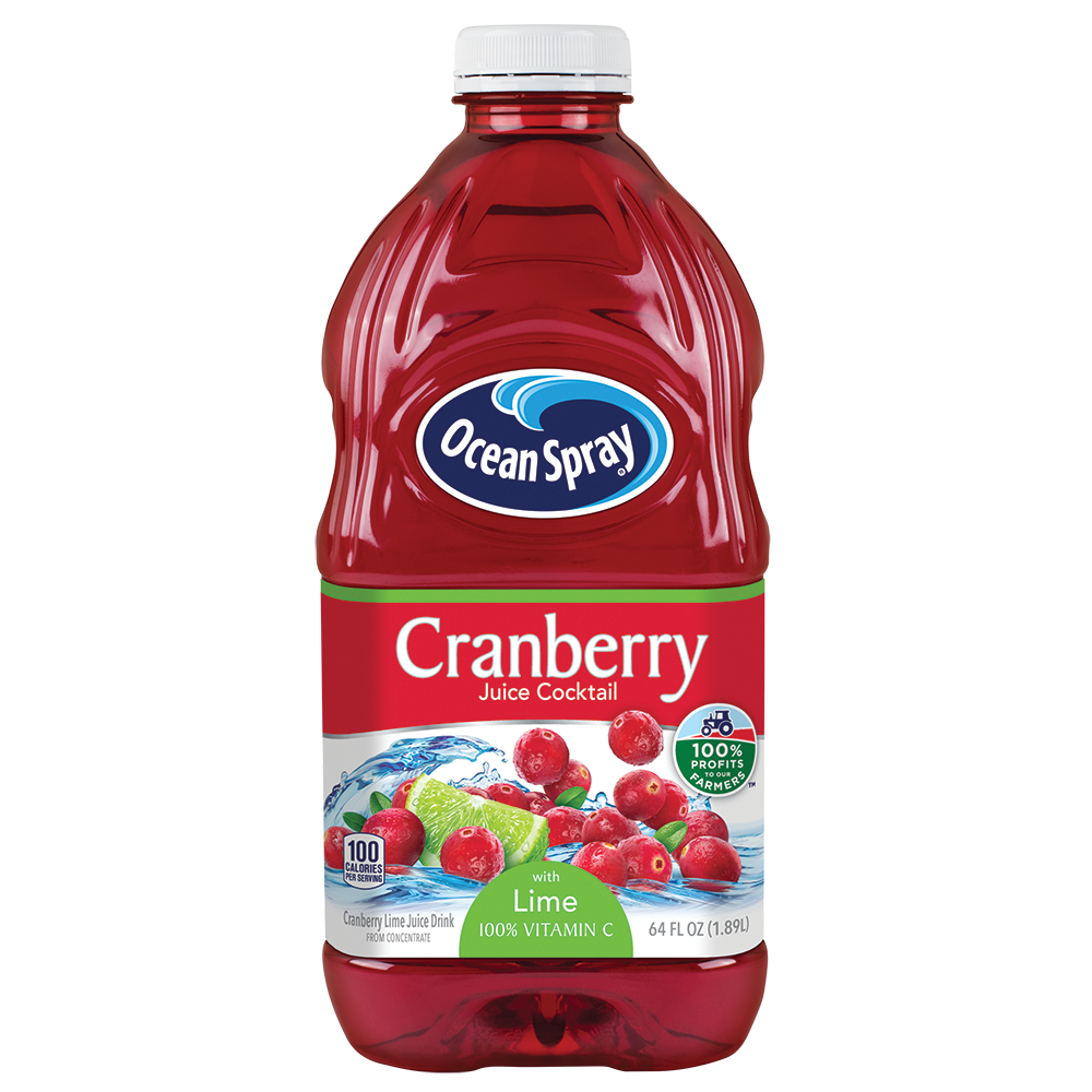 Ocean Spray, Cranberry Lime Juice Drink, 64 Oz (Case of 8)