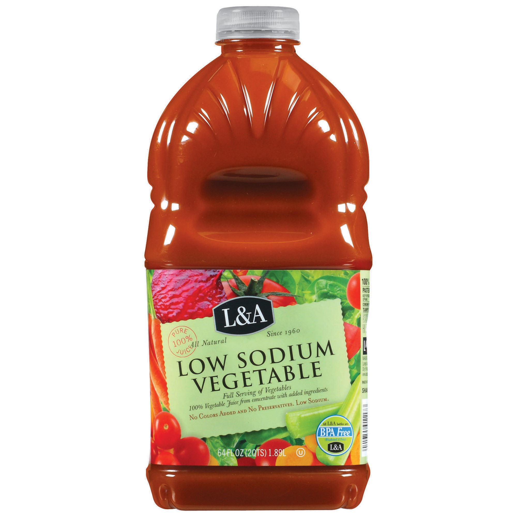 (8 Pack) L&a 100% Juice, Low Sodium Vegetable, 64 Fl Oz, 1 Count