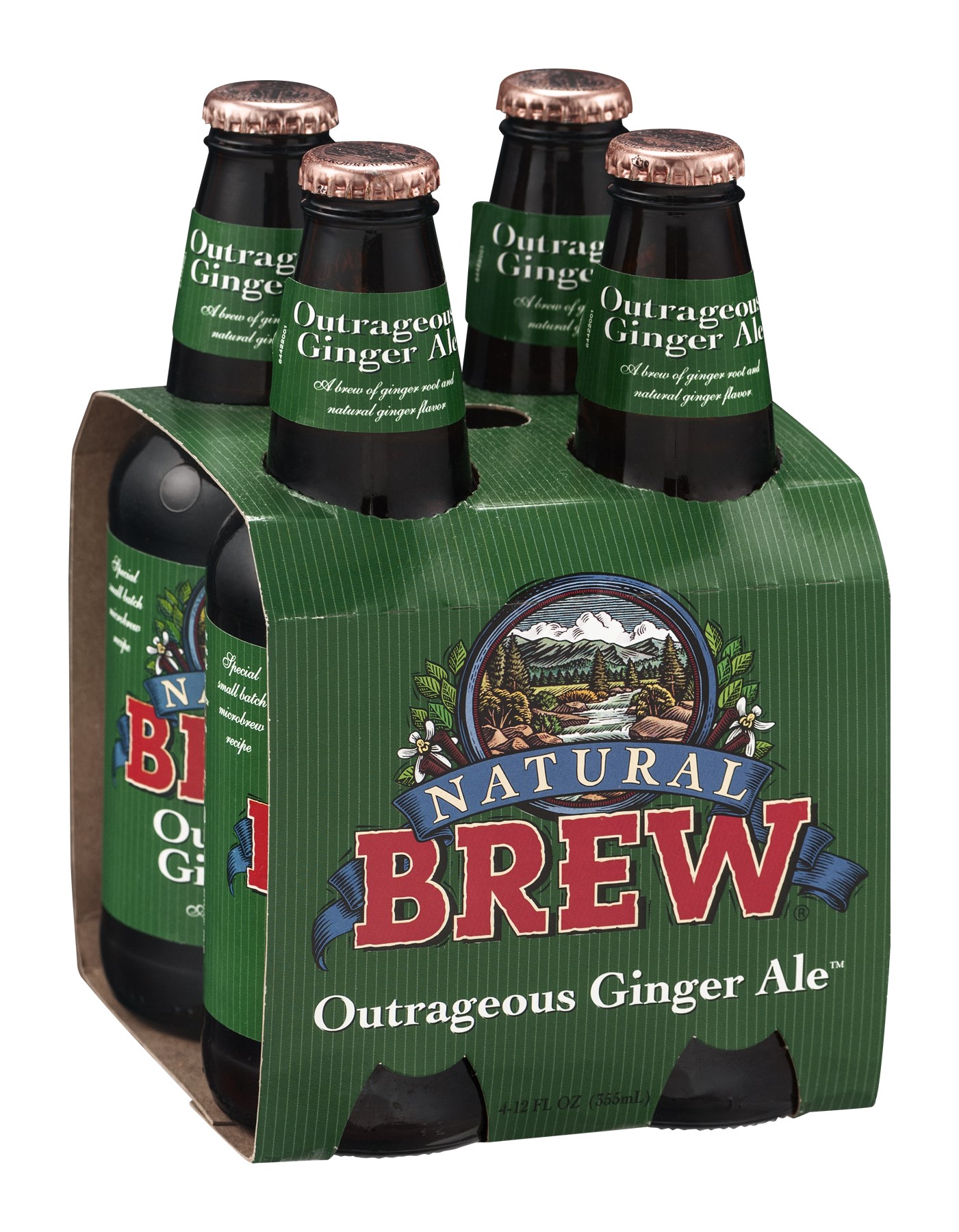 Natural Brew Ginger Ale, Outrageous, 12 FL OZ (Pack of 6)