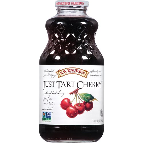 R.W. Knudsen Family Just Tart Cherry Juice  100% Juice  32 Oz  Glass Bottle