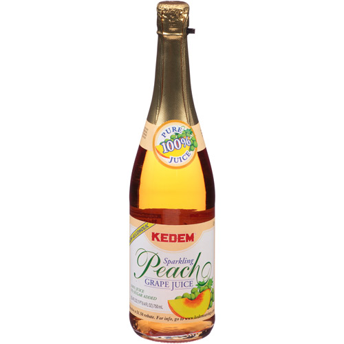Kedem Sparkling Peach Grape, 100% Juice, 25.4 Fl Oz, (Pack of 12)