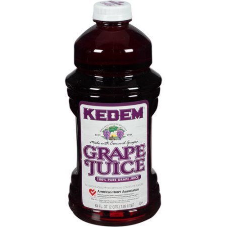 Kedem 100% Pure Grape Juice, 64 Fl Oz, (Pack of 8)
