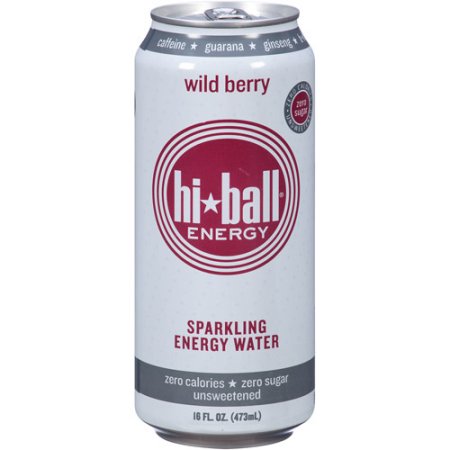 Hi-Ball Energy Wild Berry Sparkling Energy Water, 16 Fl Oz, (Pack of 12)
