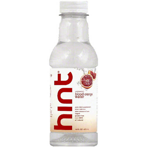 (2 Pack) Hint Unsweet Blood Orange Water, 16 Fl Oz, (Pack of 12)