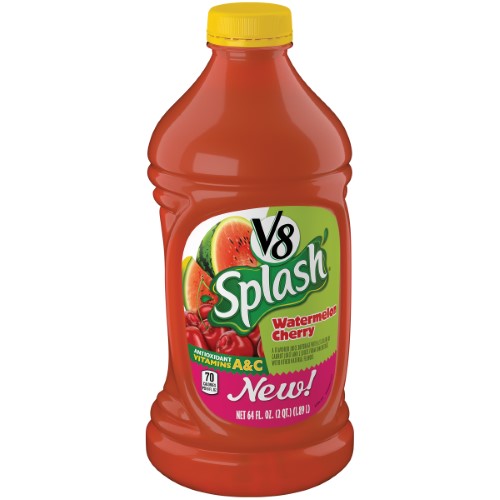V8 Splash Watermelon Cherry Flavored Juice Beverage  64 Fl Oz Bottle
