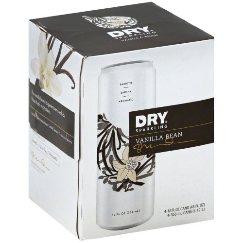 Dry Sparkling Vanilla Bean Soft Drinks, 12 Fl Oz, 4 Count, (Count of 6)