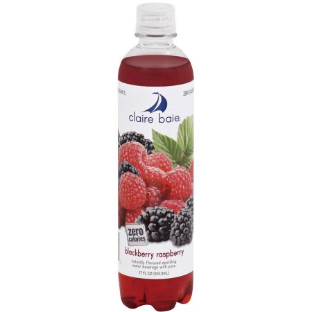 Claire Baie Blackberry Raspberry Carbonated Water, 17 Fl Oz, (Pack of 12)